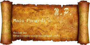 Maic Pongrác névjegykártya